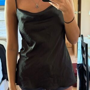 Annalee + Hope Black Satin Top